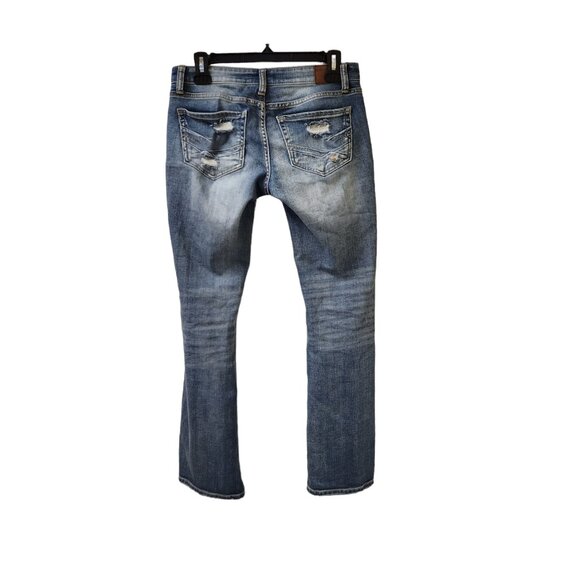 BKE Stella Bootcut Distressed y2k Jeans Size 26 Low Rise Whiskered - Picture 3 of 8